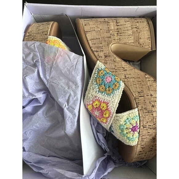 Madden Girl Women’s Ramblee Open Round Toe Crisscross Heels Bright Crochet 10 M - Picture 5 of 6